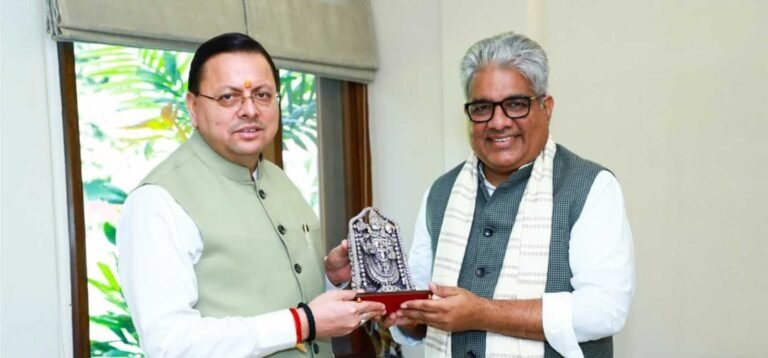मुख्यमंत्री पुष्कर सिंह धामी ने केंद्रीय मंत्री भूपेंद्र यादव से की भेंट, उत्तराखंड में सात जल विद्युत परियोजनाओं के विकास एवं निर्माण की स्वीकृति हेतु मांगा समर्थन